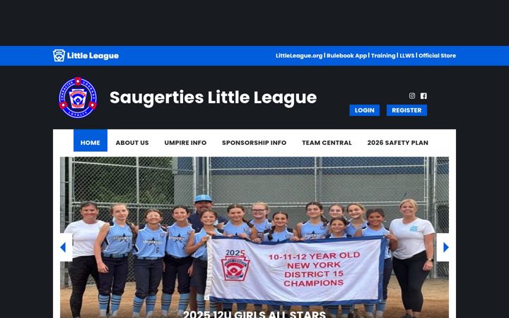 Екранна снимка на saugertieslittleleague.org