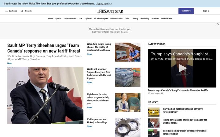 Screenshot of saultstar.com