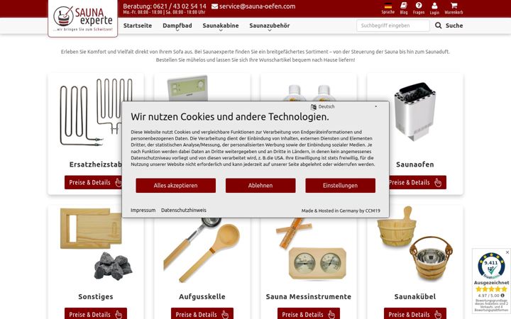 Screenshot of sauna-oefen.com