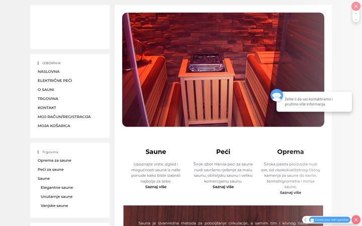 Screenshot του sauna.hr