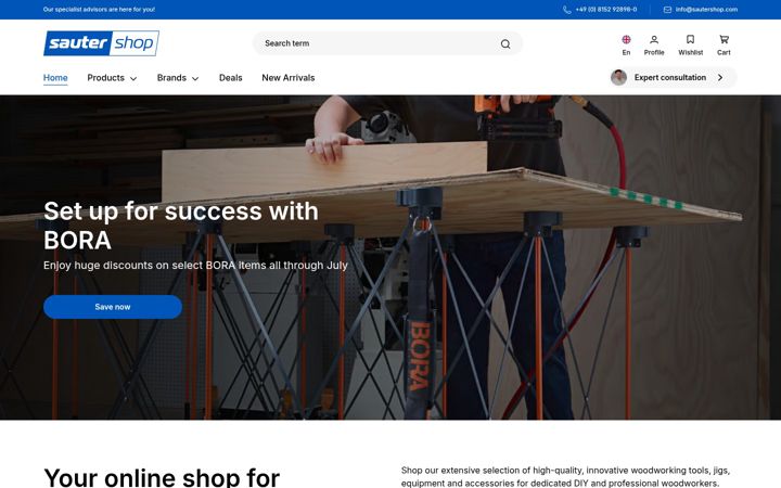 Screenshot of sautershop.com