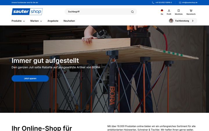 Screenshot of sautershop.de