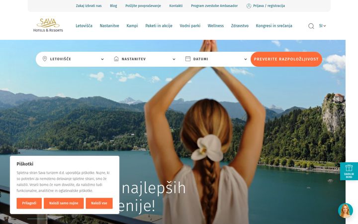 Screenshot of sava-hotels-resorts.com