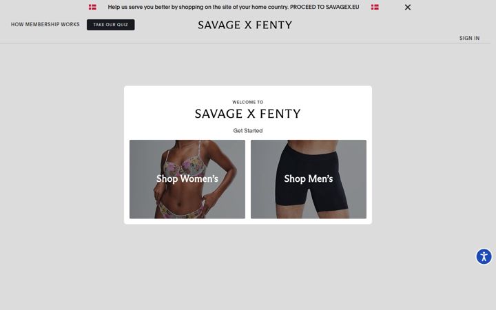 Screenshot of savagex.com