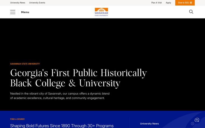 Screenshot of savannahstate.edu