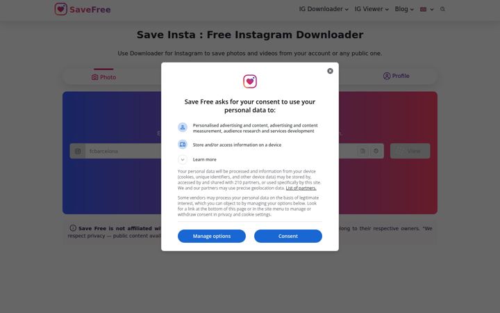 Screenshot of save-free.com