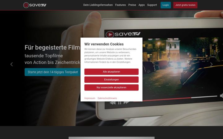Screenshot of save.tv
