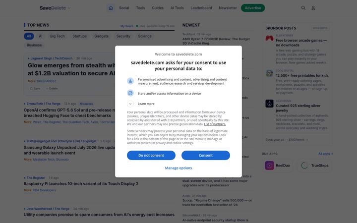 Screenshot of savedelete.com