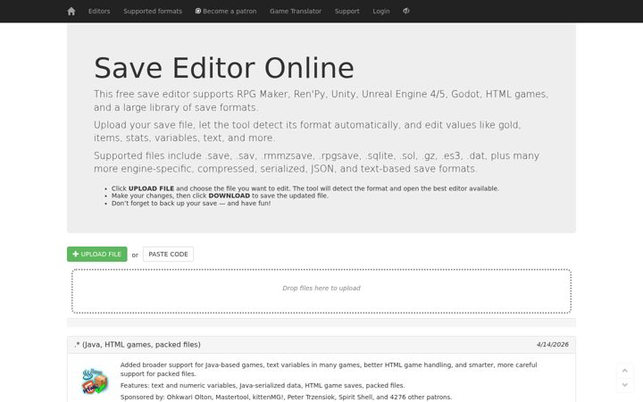 Screenshot of saveeditonline.com