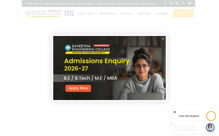 Screenshot of saveetha.in