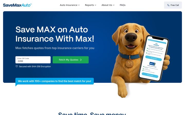 Screenshot von savemaxauto.com