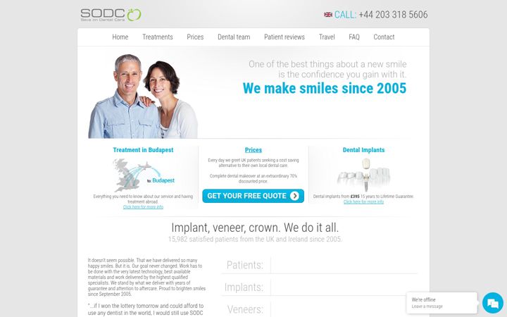Screenshot of saveondentalcare.org