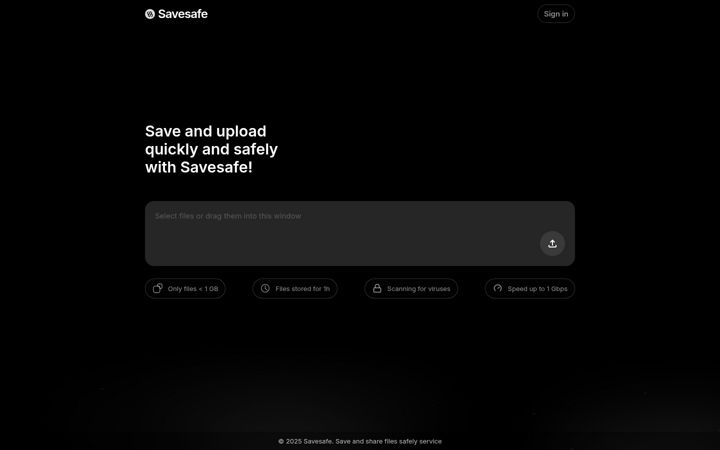 Screenshot of savesafe.space
