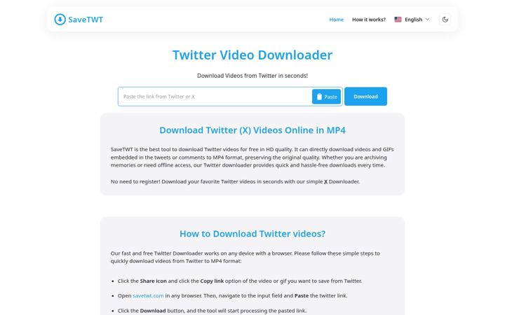 Screenshot of savetwt.com