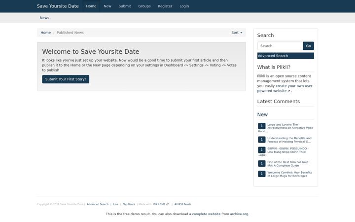Screenshot of saveyoursite.date