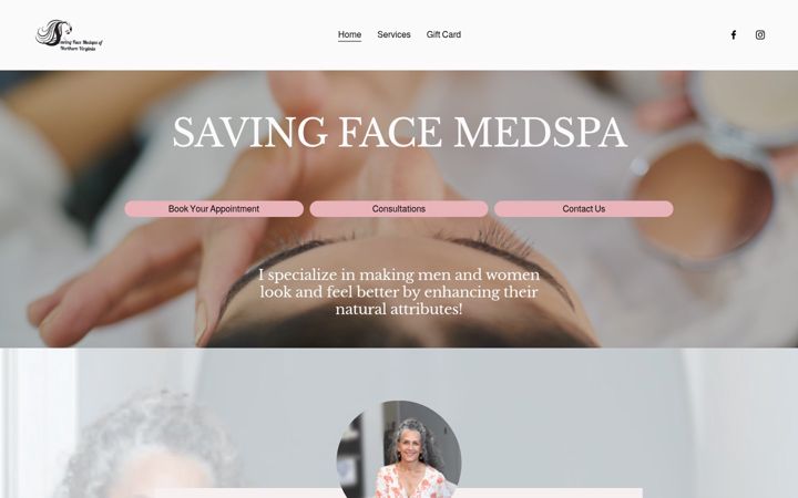 Screenshot of saving-face-medspa-nova.com
