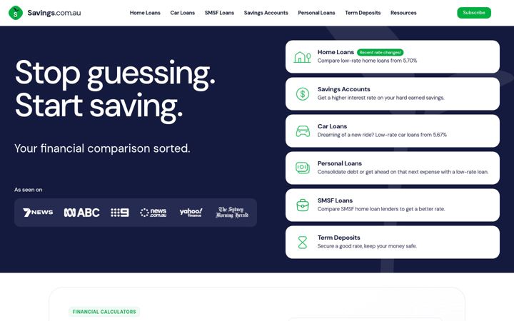Екранна снимка на savings.com.au