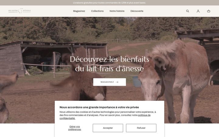 Screenshot of savonneriepoussieredetoile.com