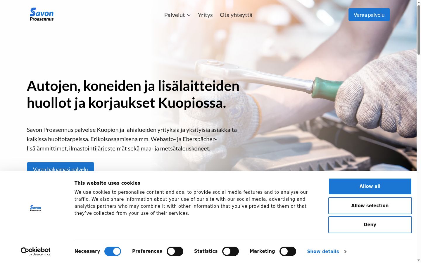 Screenshot of the consent banner shown before any interaction