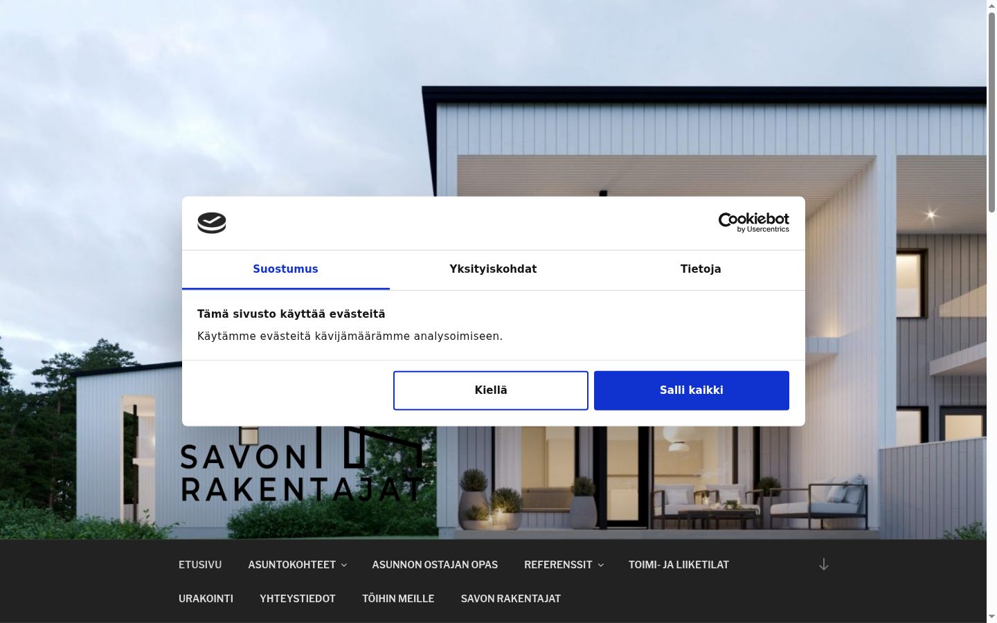 Screenshot del banner di consenso mostrato prima di qualsiasi interazione