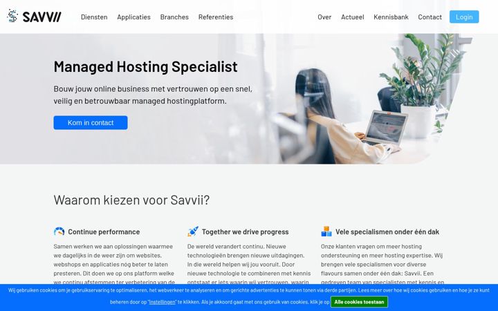 Screenshot of savvii.com