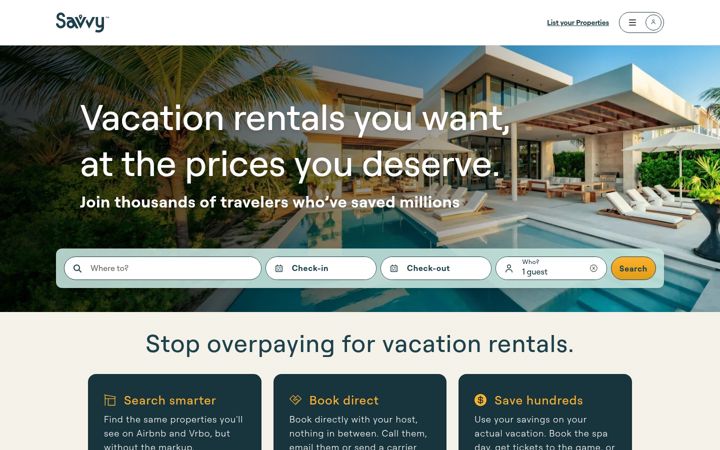 Screenshot of savvy.com