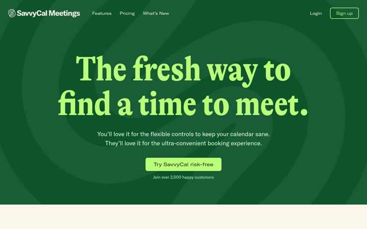 Screenshot of savvycal.com