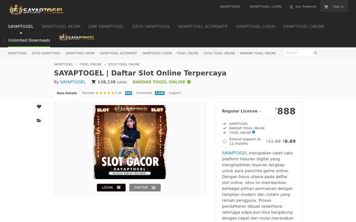 Screenshot of sayapjago.store