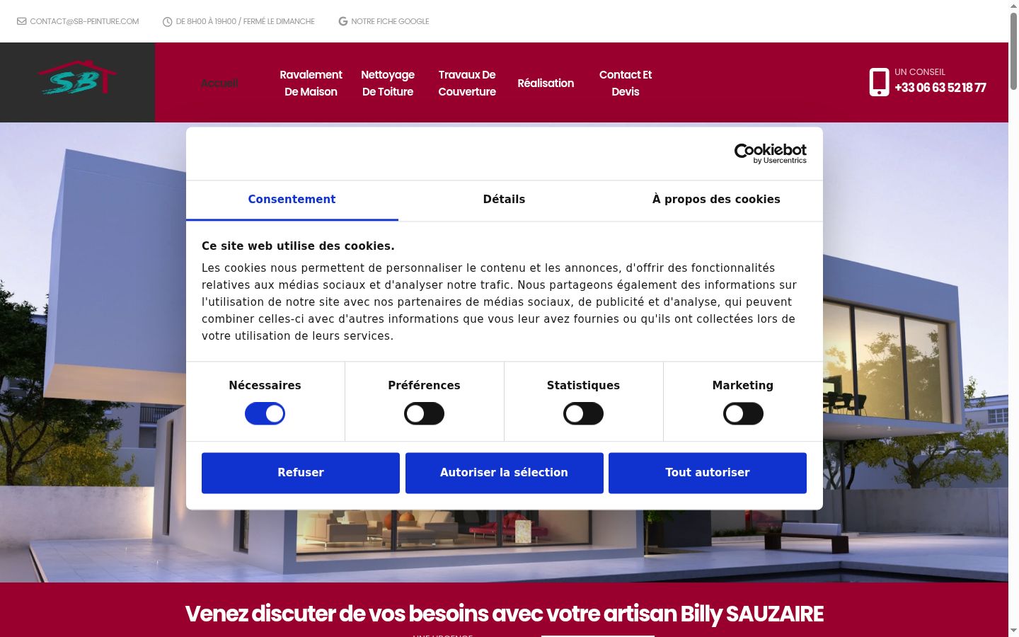 Captură de ecran a bannerului de consimțământ afișat înainte de orice interacțiune