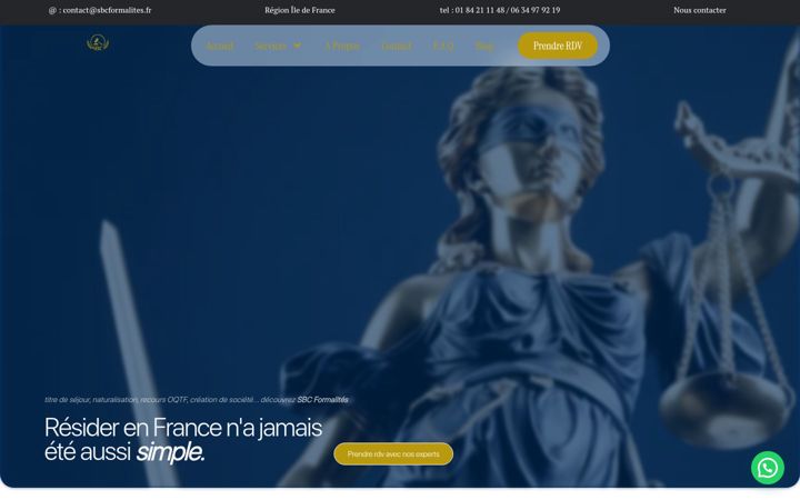 Zrzut ekranu sbcformalites.fr