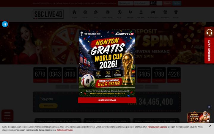 Screenshot of sbclive4dkoto.com