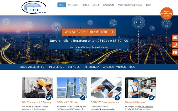 Screenshot von sbe-elektroservice.de