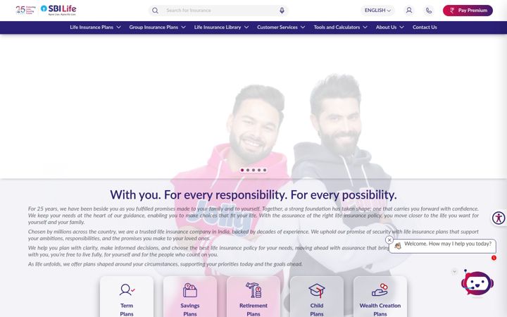 Screenshot of sbilife.co.in