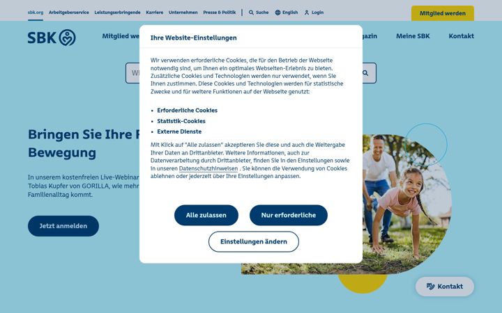 Screenshot of sbk.org