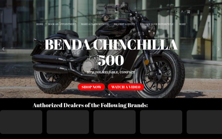 Snímek obrazovky sbkmotorcycles.com