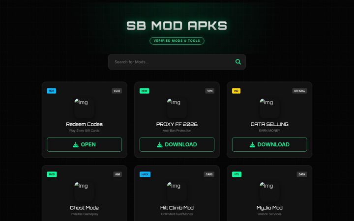 Screenshot of sbmod.cc