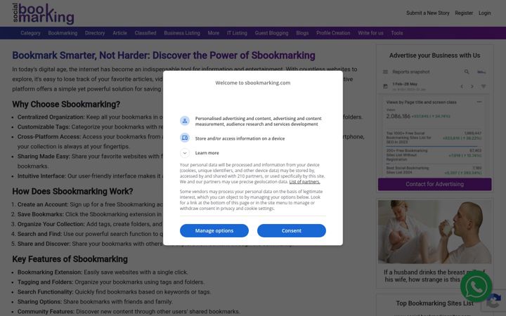 Screenshot of sbookmarking.com