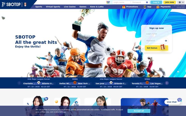 Screenshot of sbotop.com