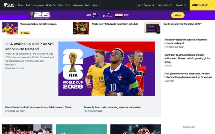 Kuvakaappaus sivustosta sbs.com.au