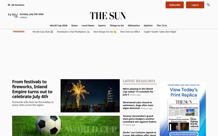 Snímek obrazovky sbsun.com