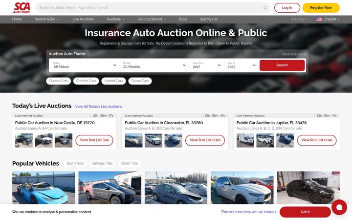 Screenshot of sca.auction