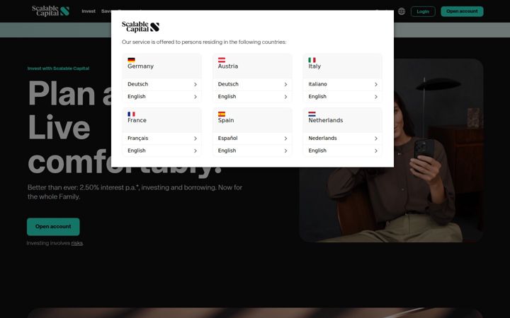 Screenshot of scalable.capital