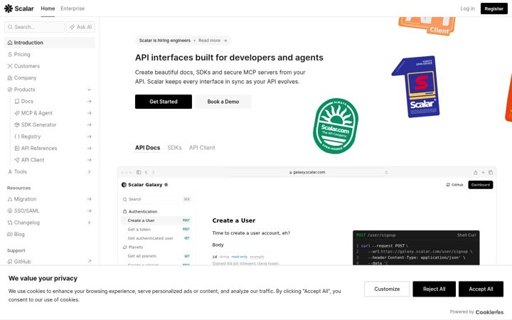 Screenshot of scalar.com