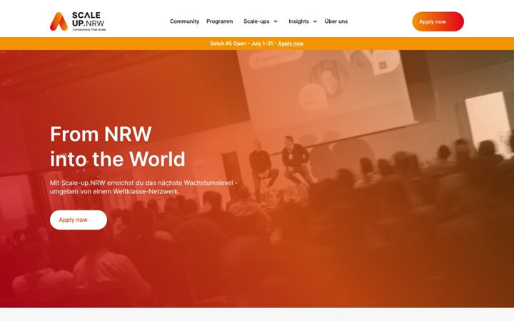 Screenshot of scale-up.nrw