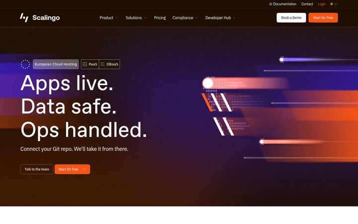 Screenshot of scalingo.com