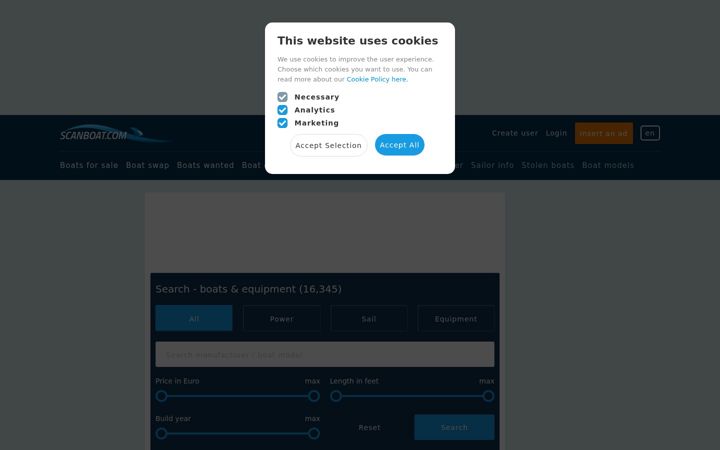 Screenshot of scanboat.com