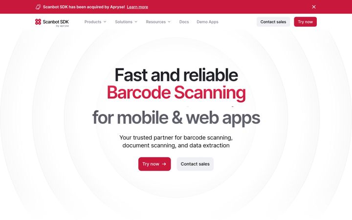 Screenshot of scanbot.io