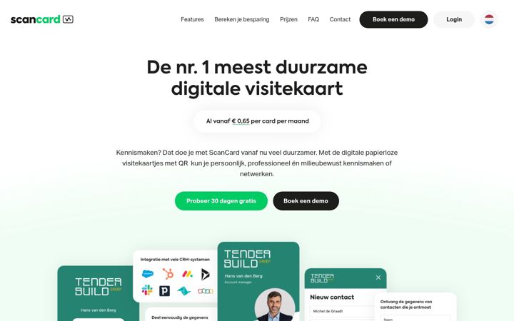 Snímek obrazovky scancard.nl