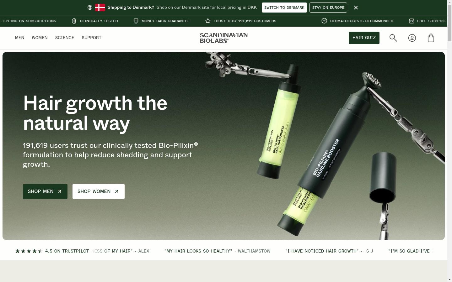 Screenshot of scandinavianbiolabs.com