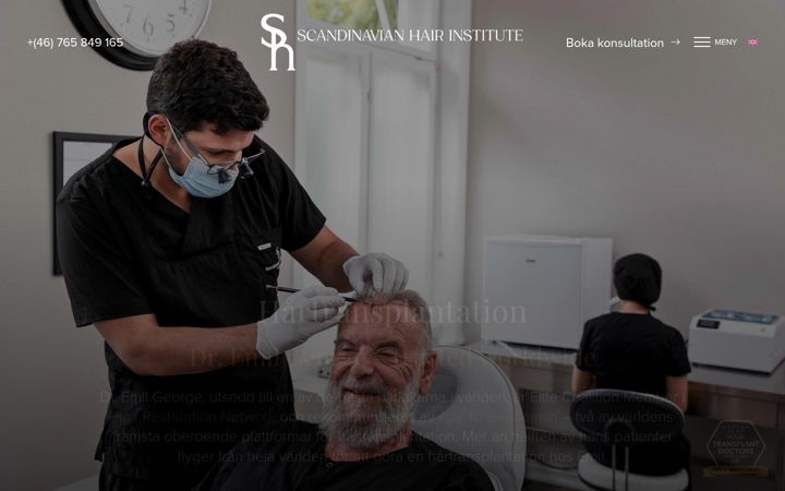 Screenshot of scandinavianhairinstitute.se
